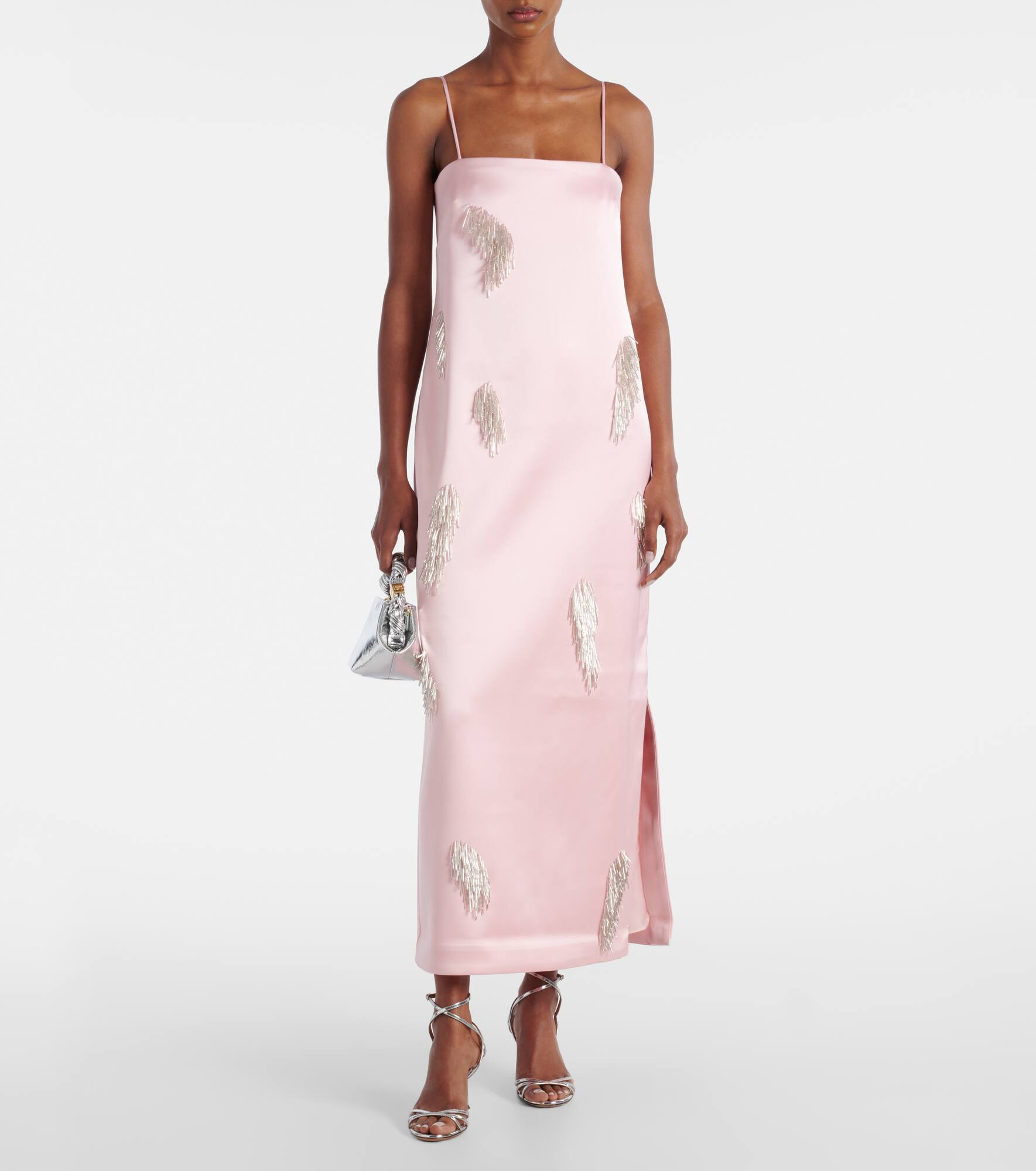 Cindy embellished satin slip dress - 2