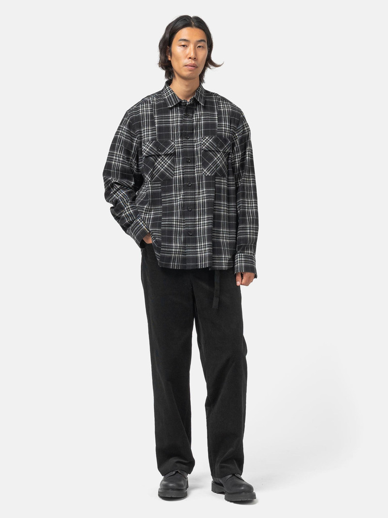 sacai Plaid Flannel Shirt Black outlook