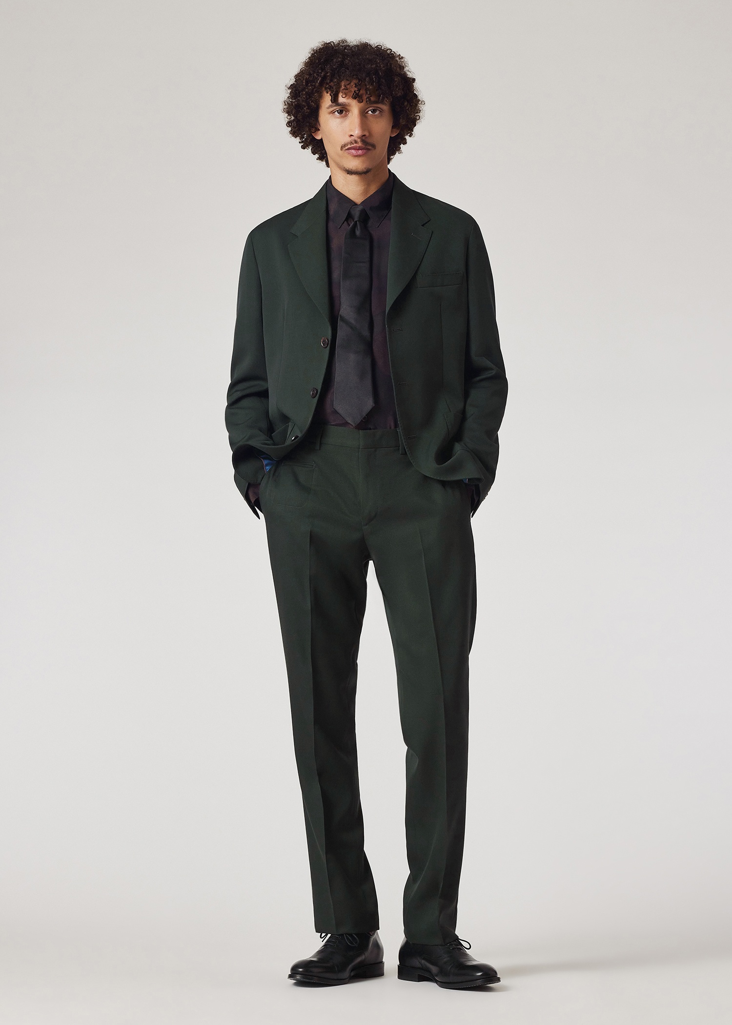 Slim Straight-Fit Forest Green Wool Gabardine Trousers - 4