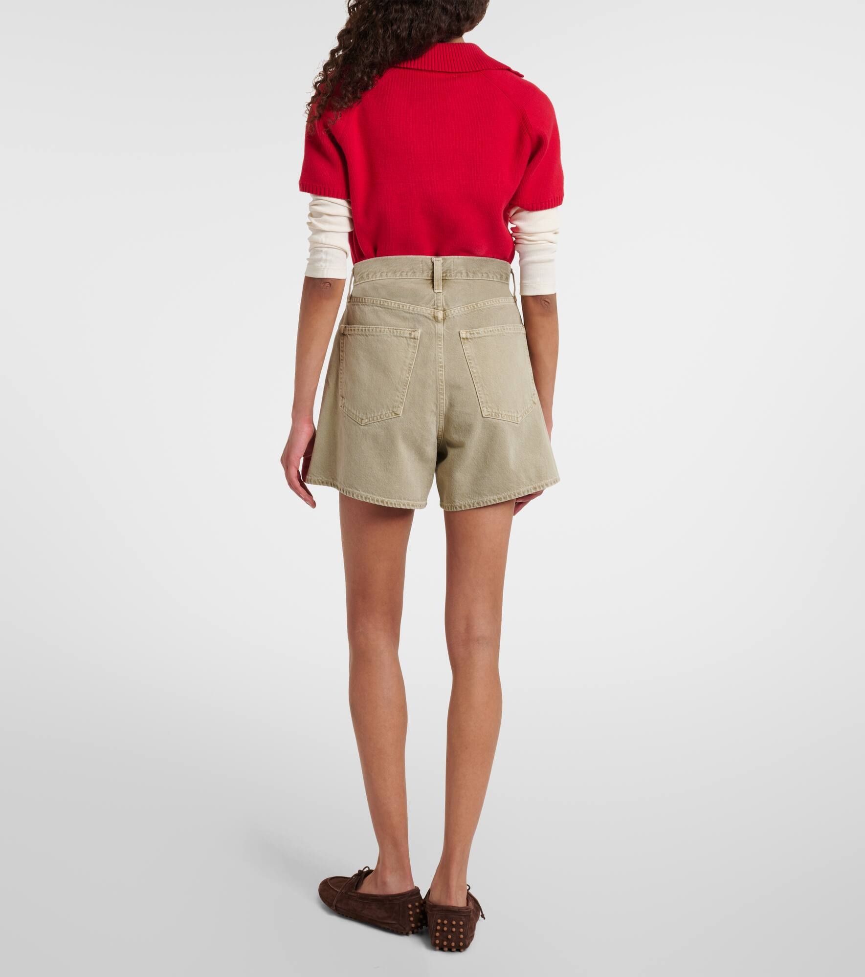 Mid-rise denim shorts - 3