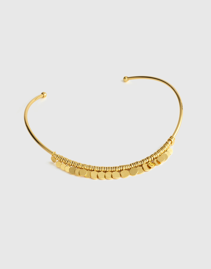 Coin Cluster Wire Choker Necklace 3