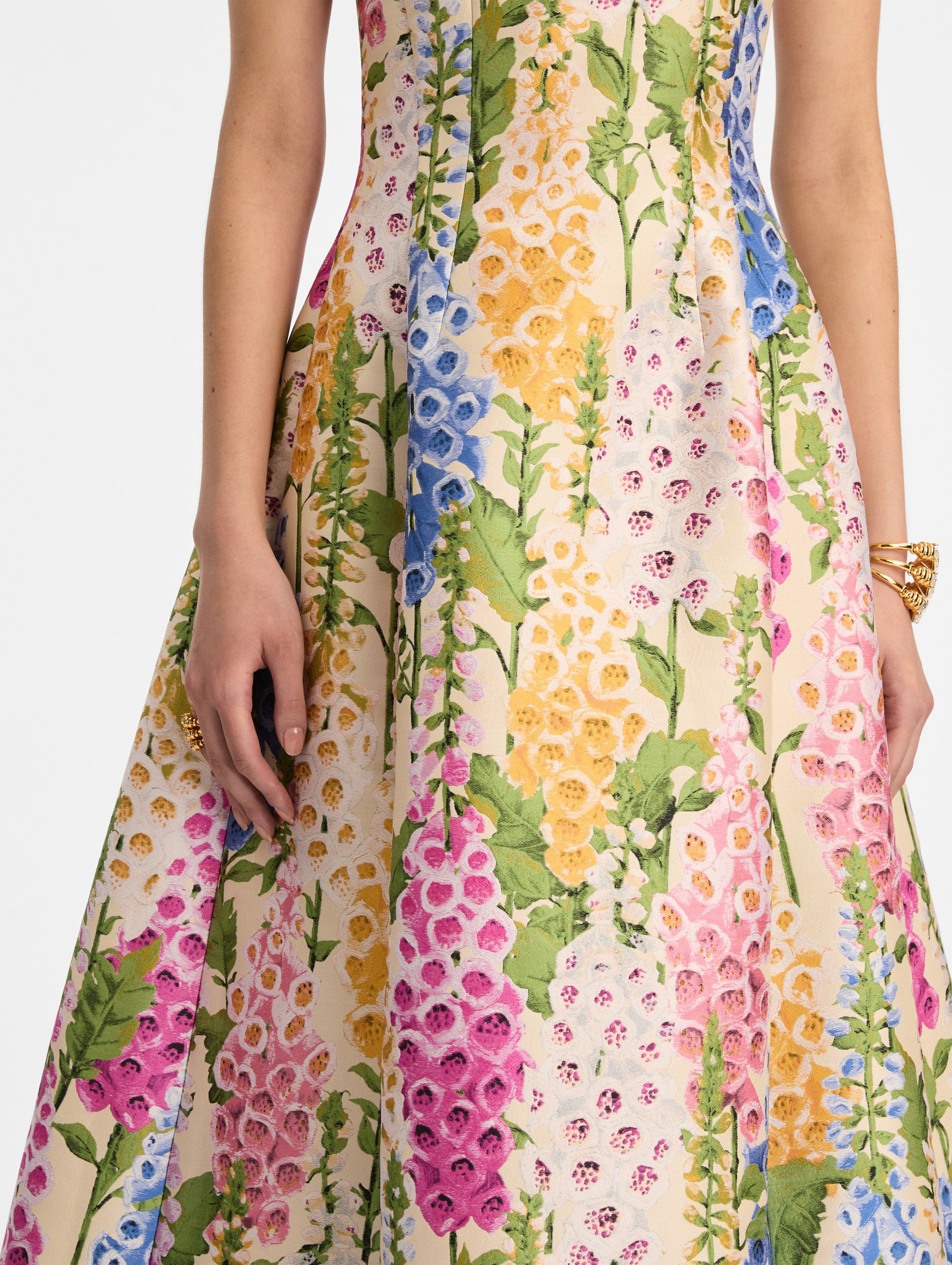 FOXGLOVE JACQUARD COCKTAIL DRESS - 5
