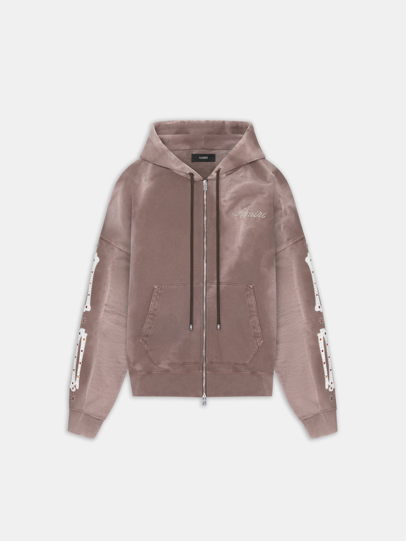 WOMEN'S BONES STUDDED ZIP HOODIE 1