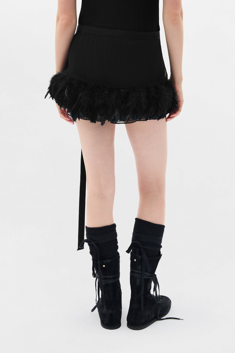 Avar Fluid Apron With Feathers 3