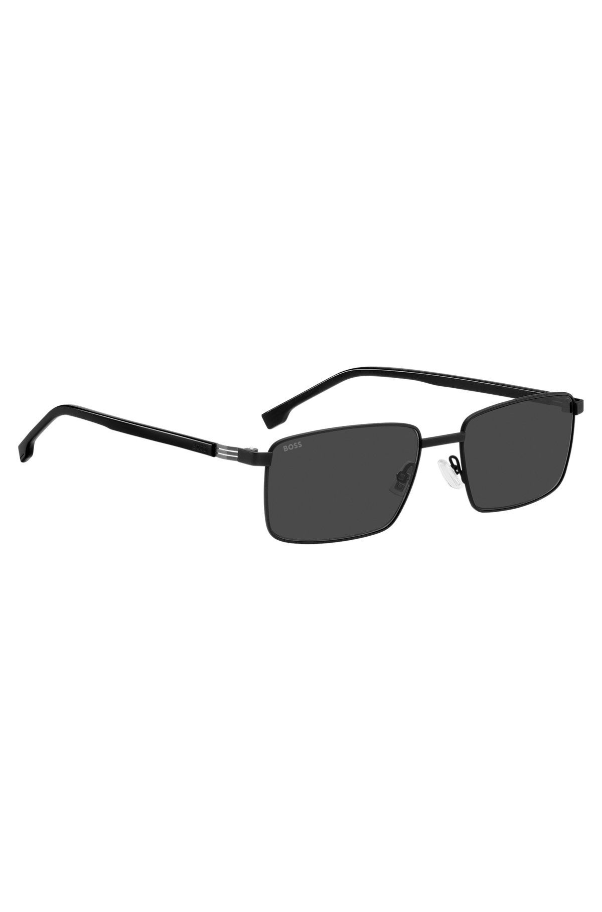 BLACK-STEEL SUNGLASSES WITH STRIPED HINGE - 4
