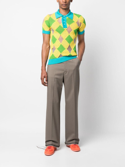 BOTTER geometric-pattern knitted polo shirt outlook