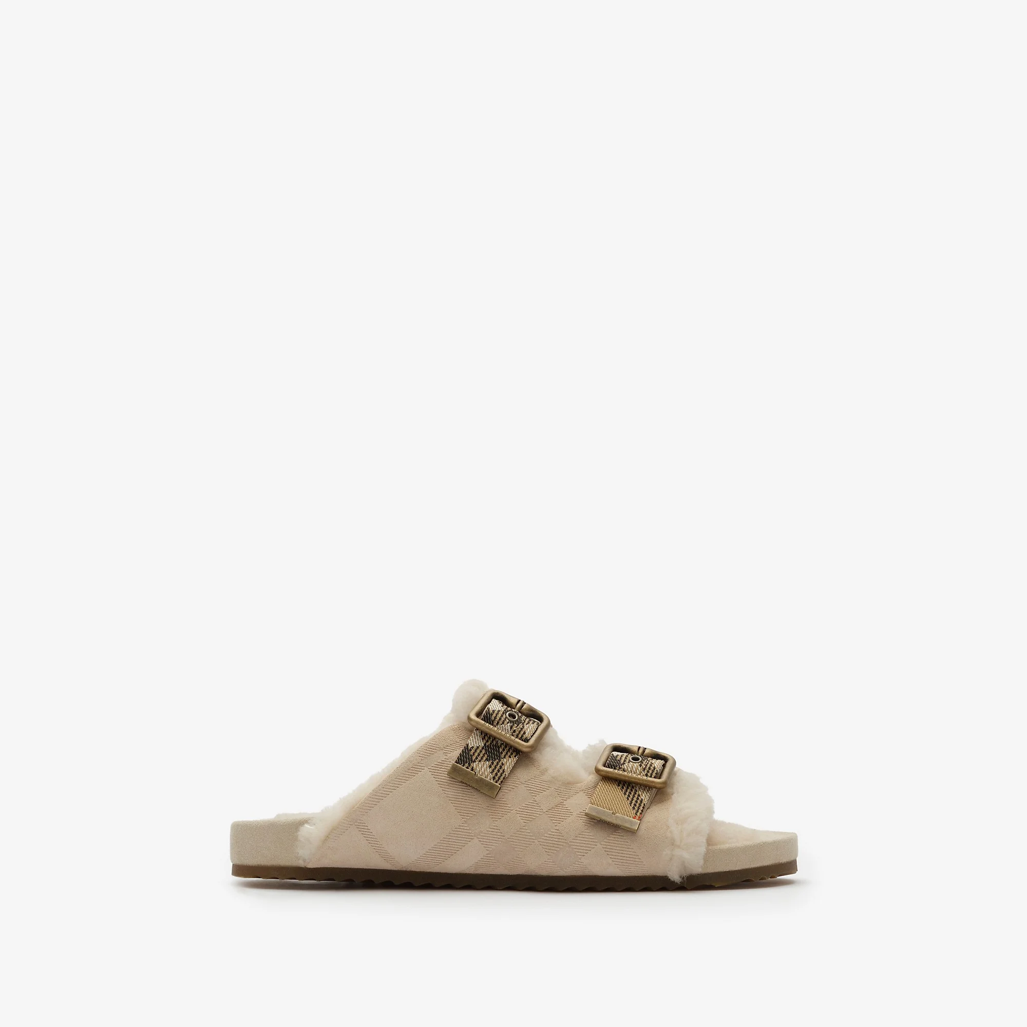 Check Shearling Urchin Sandals - 1