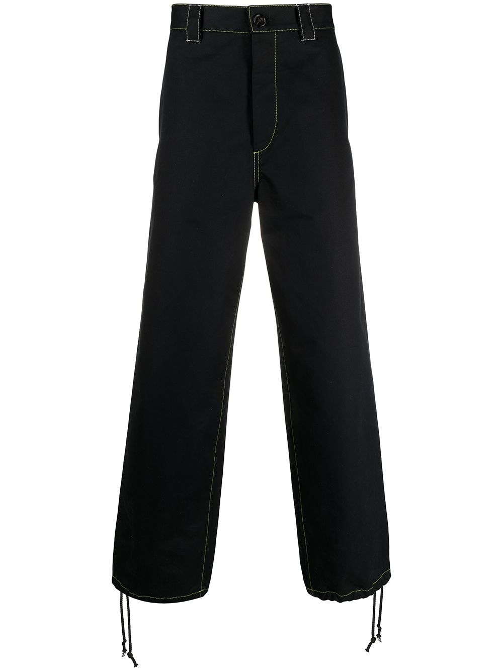 contrast-stitching straight-leg trousers - 1