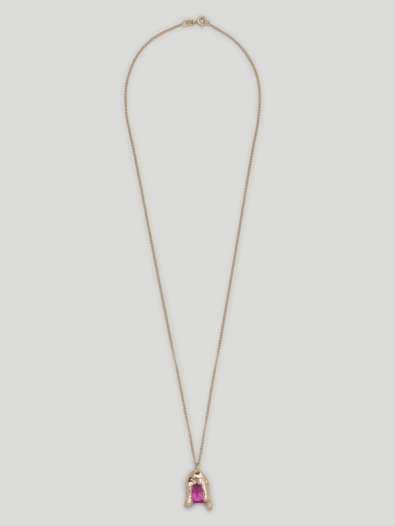 Palm Angels MELTING WAX RED CHARM NECKLACE outlook