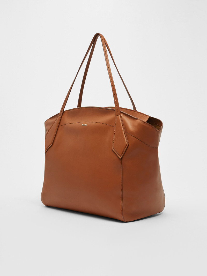 Max Mara MAXIMA Leather shopping tote outlook