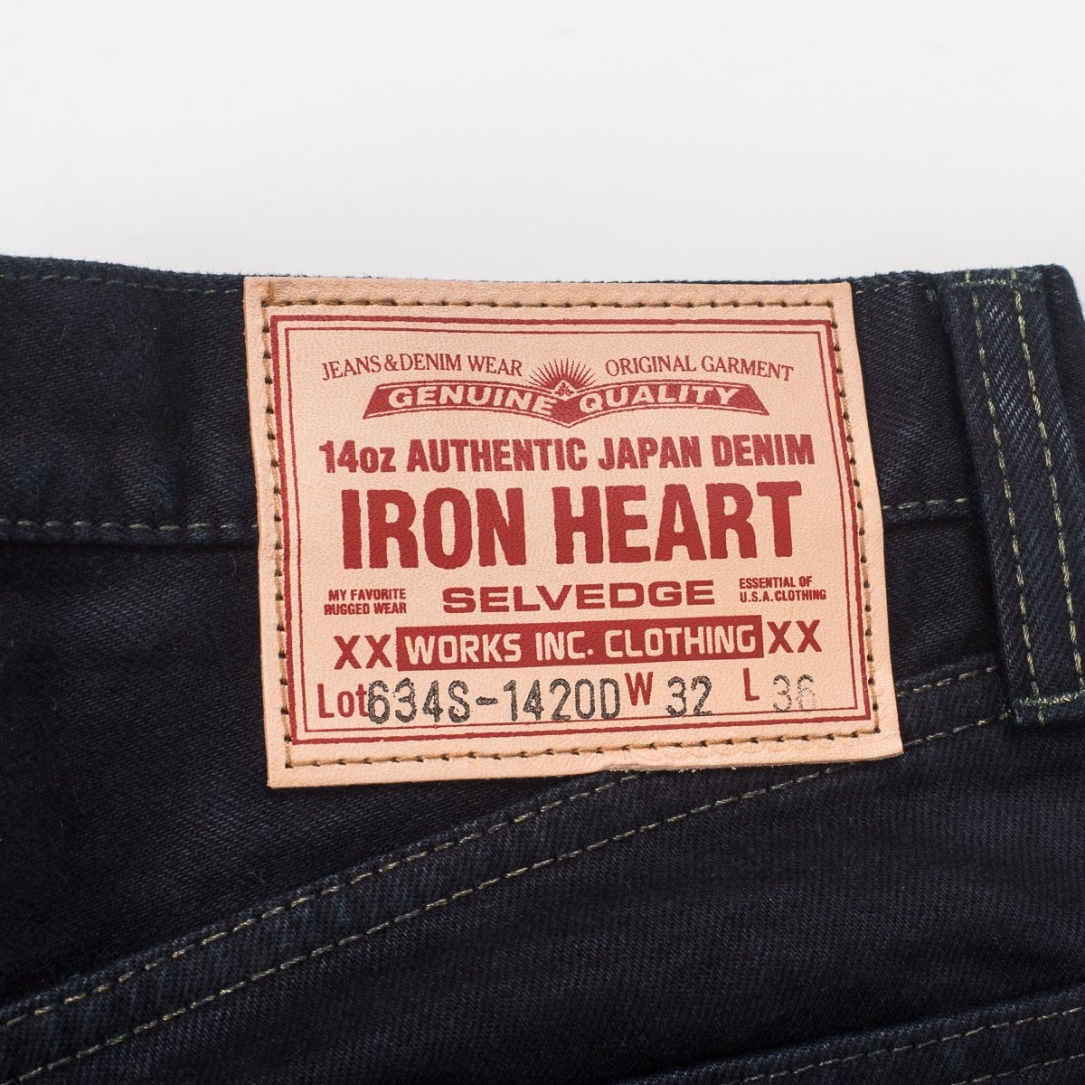 IH-634S-142od 14oz Selvedge Denim Straight Cut Jeans - Indigo Overdyed Black - 8