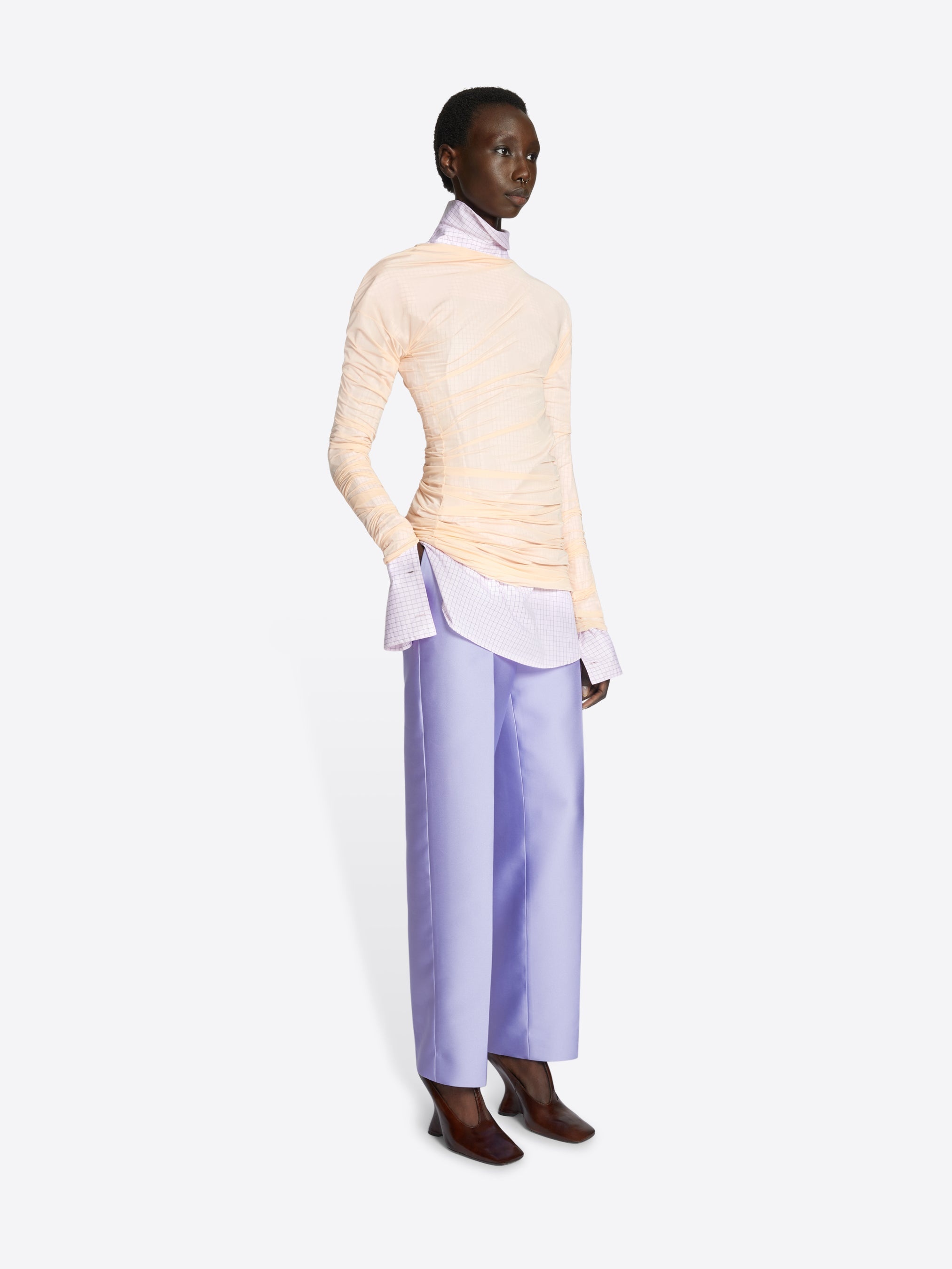FITTED DRAPED T-SHIRT - 4