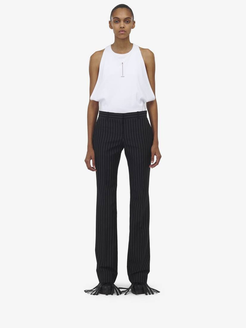 Alexander McQueen Pinstripe Bootcut Trousers outlook