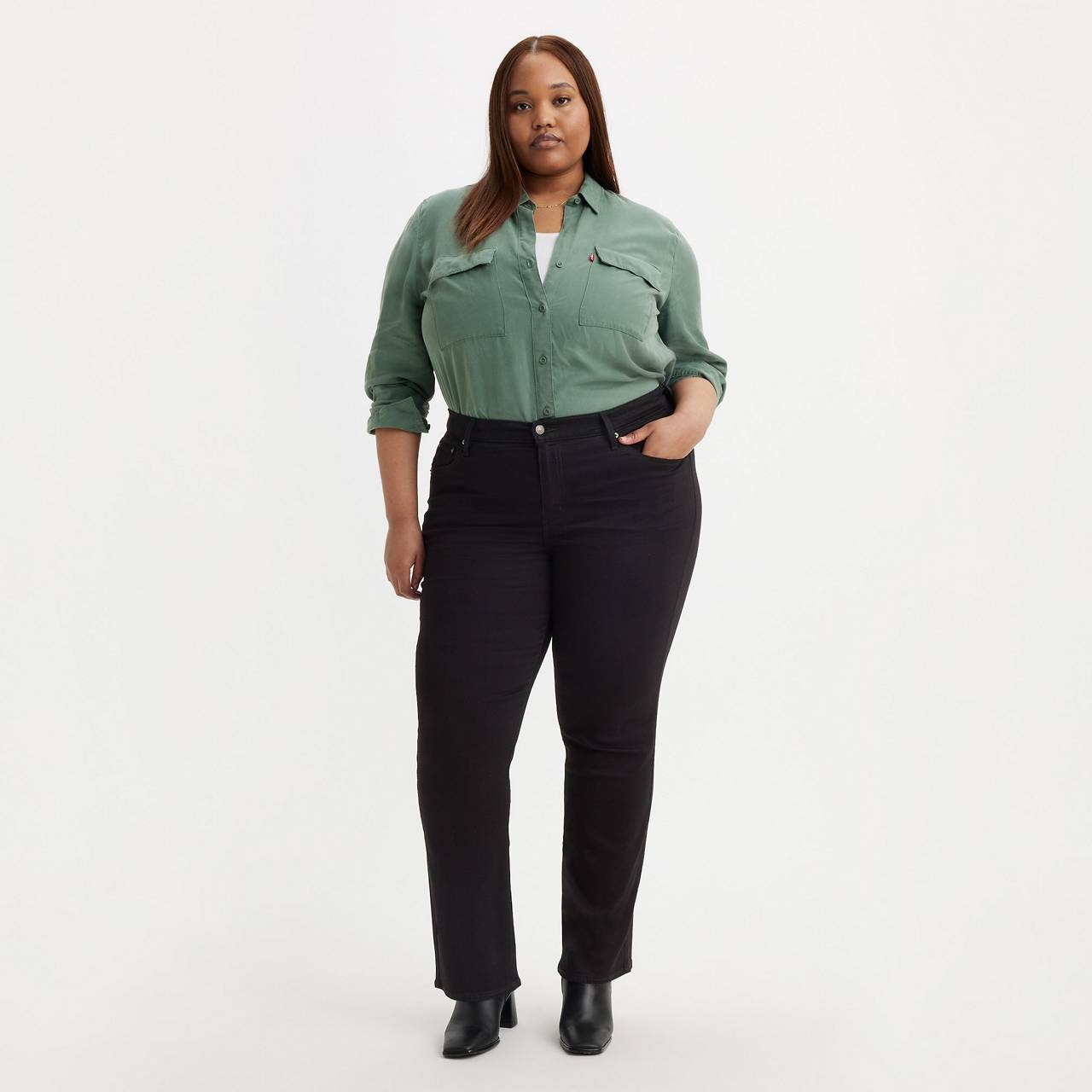724 HIGH RISE SLIM STRAIGHT FIT WOMEN'S JEANS (PLUS) - 2