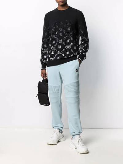 PHILIPP PLEIN monogram jacquard wool jumper outlook