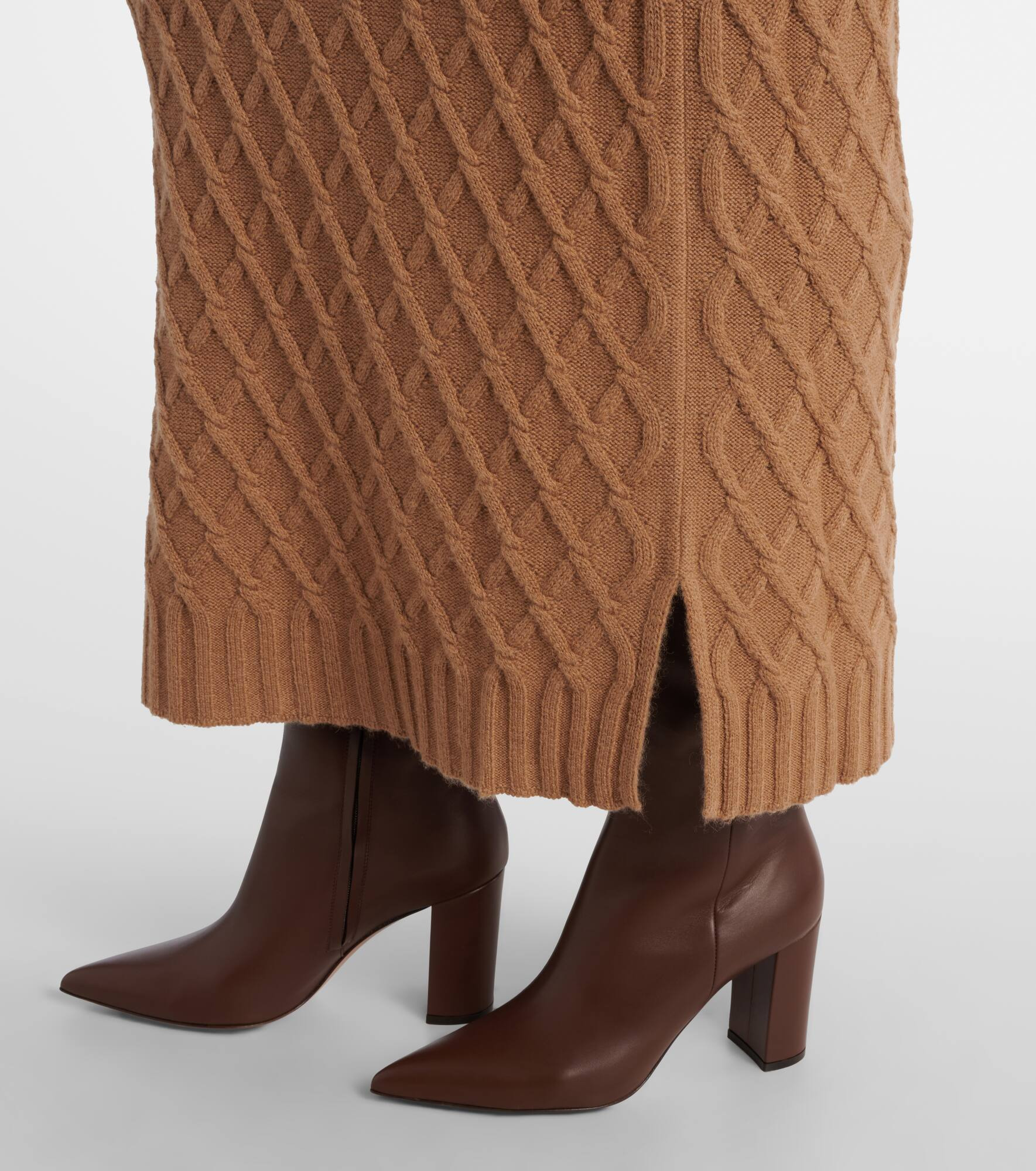 Po knitted camel hair maxi skirt - 5