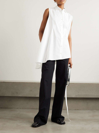 Ann Demeulemeester Iona oversized asymmetric cotton-poplin shirt outlook