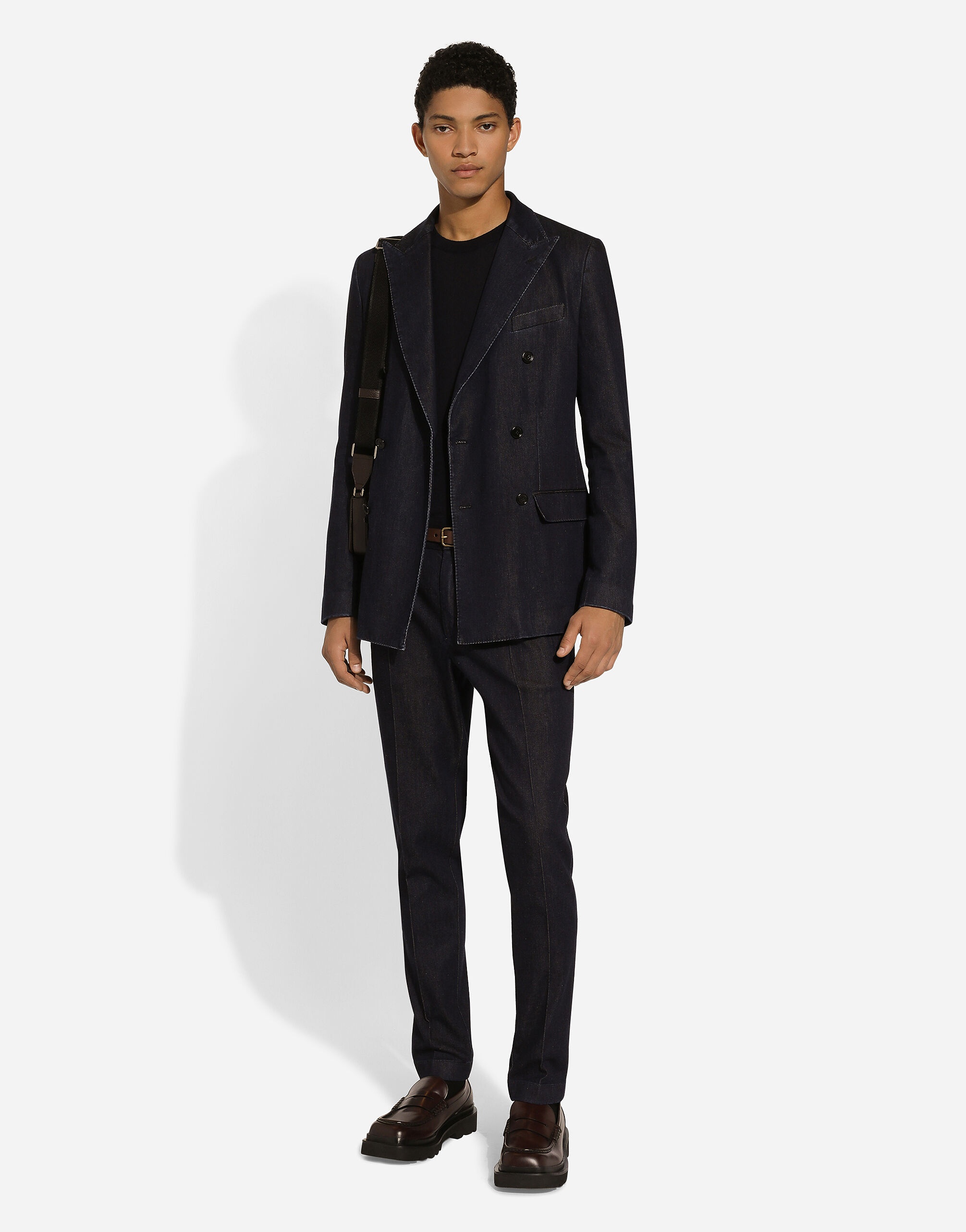 Double-breasted Taormina-fit denim jacket - 4