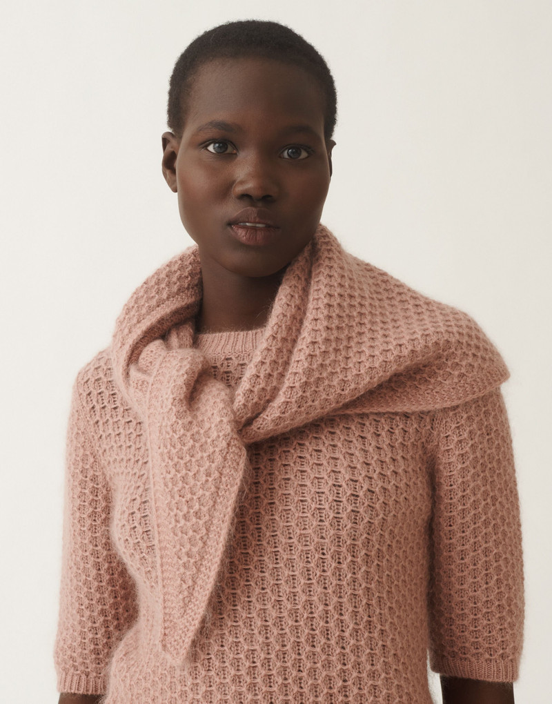 FABIANA FILIPPI Platinum mohair scarf outlook