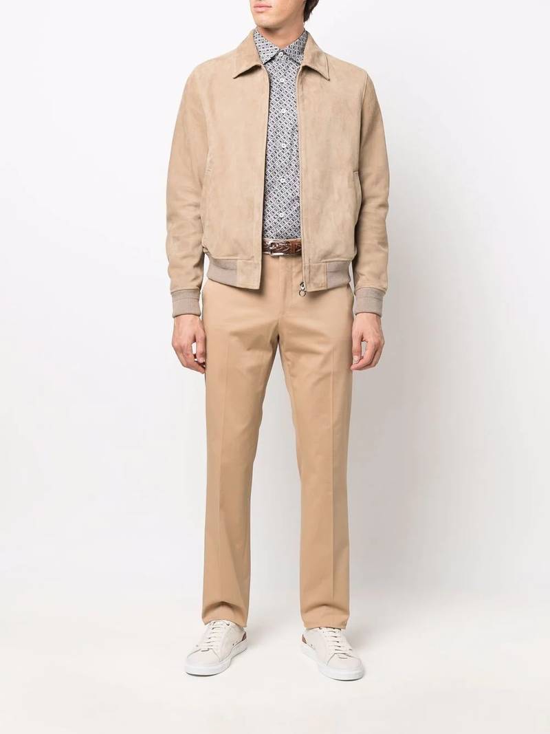 FERRAGAMO Four Seasons suede bomber jacket outlook