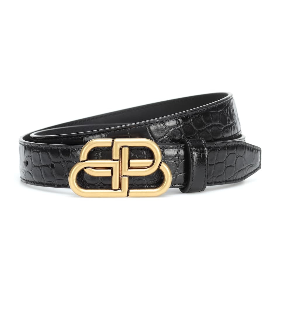 BB croc-effect leather belt - 1