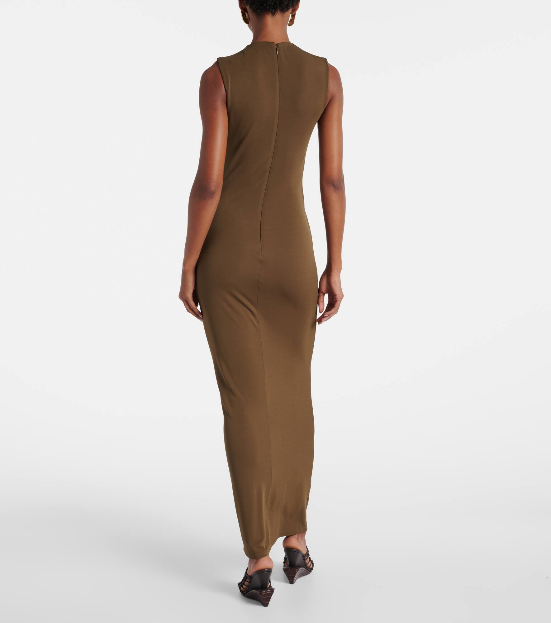 Gathered jersey maxi dress - 3
