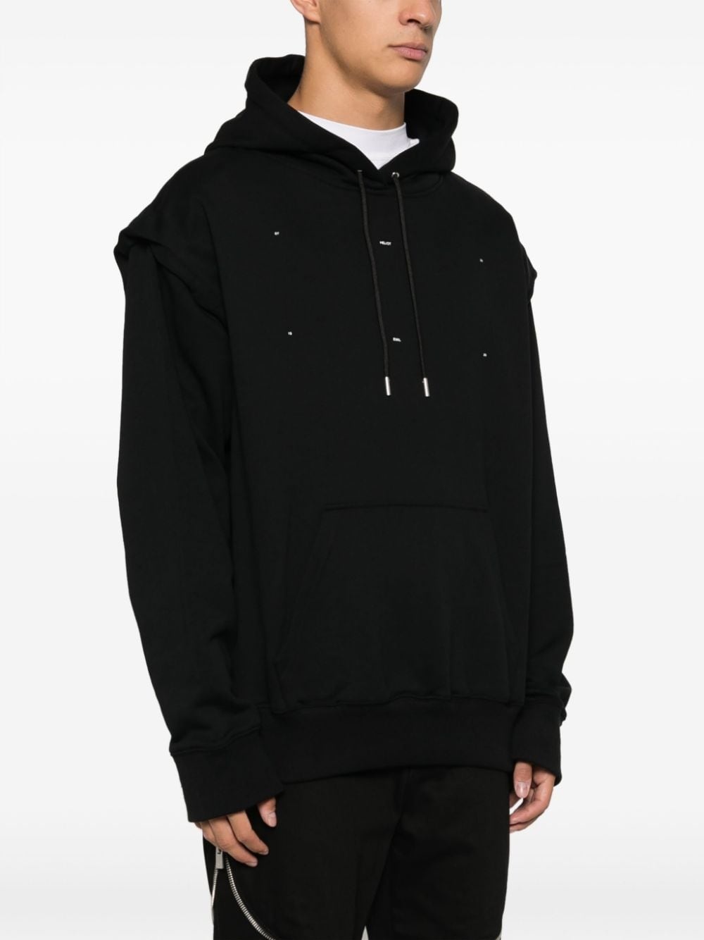 logo-embroidered cotton hoodie - 3