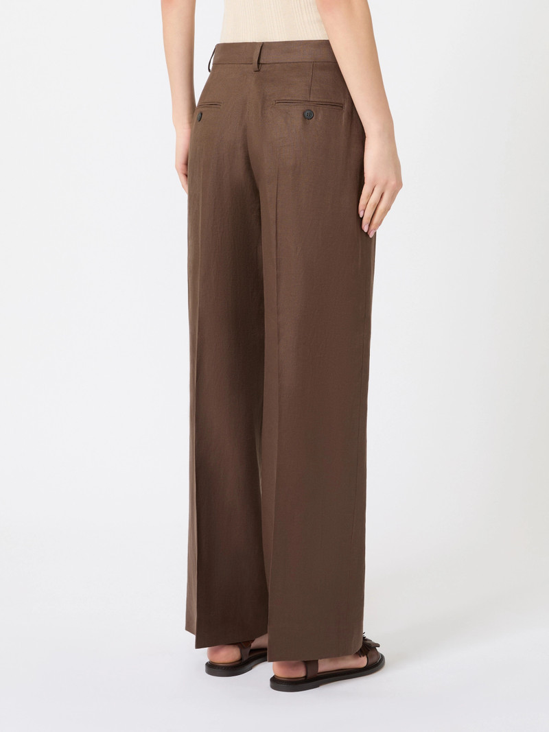 MALIZIA Linen canvas trousers - CHOCOLATE 4