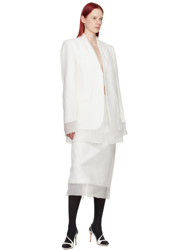 Sportmax White Aceti Midi Skirt outlook