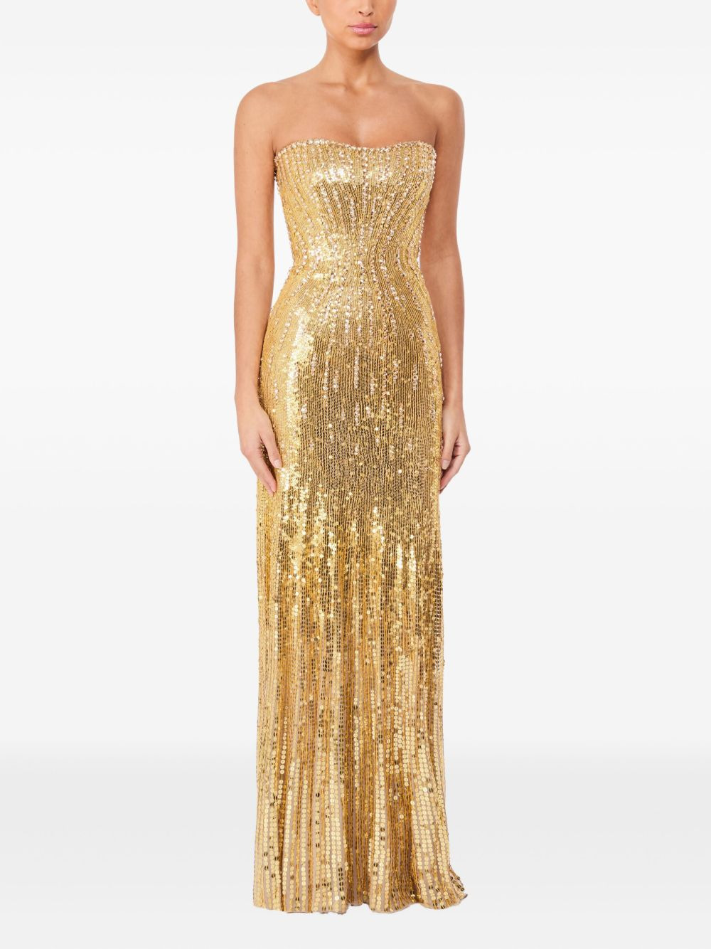 Sarai sequin-embellished strapless maxi dress - 2