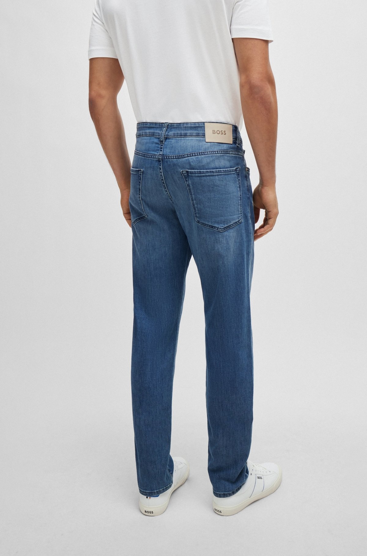 REGULAR-FIT JEANS IN BLUE COMFORT-STRETCH DENIM - 4