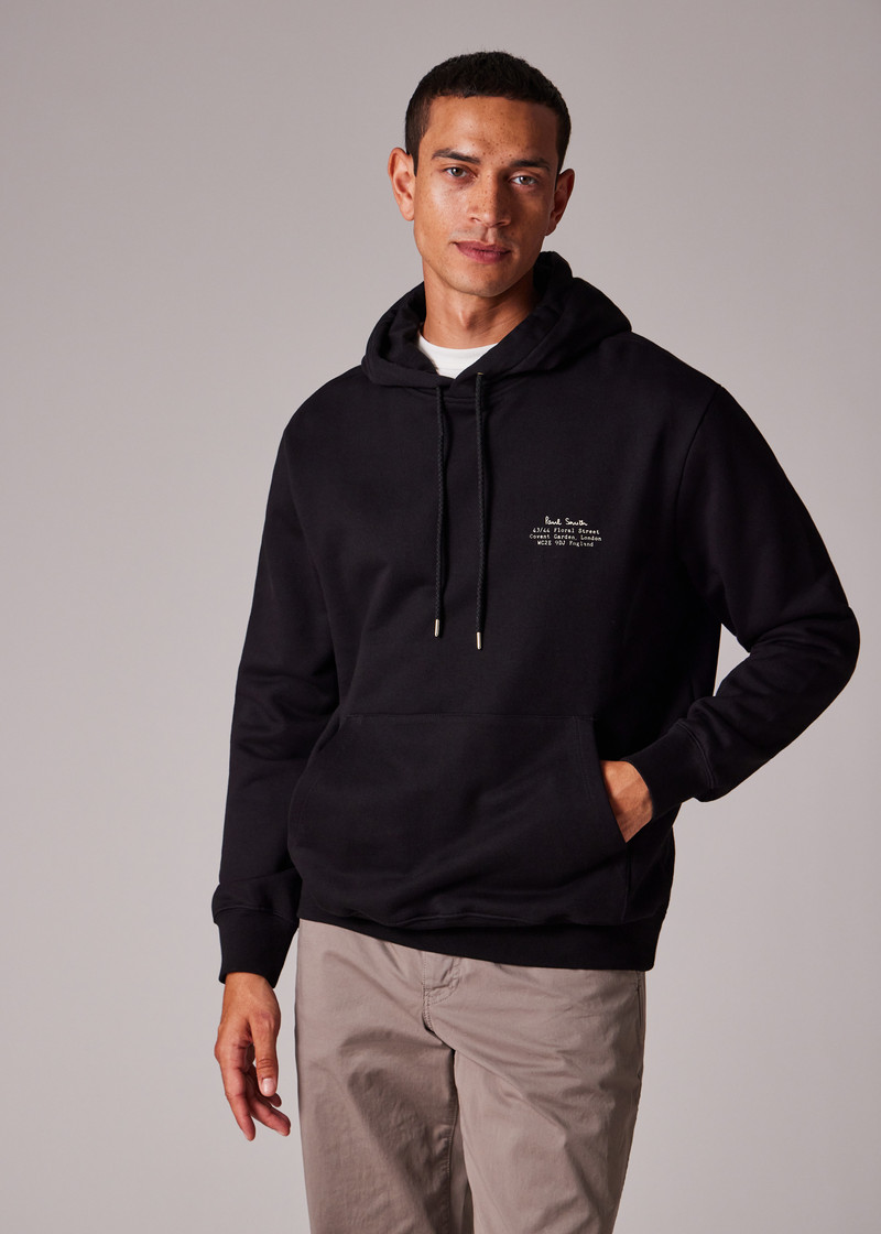Black Signature Logo Print Hoodie 6