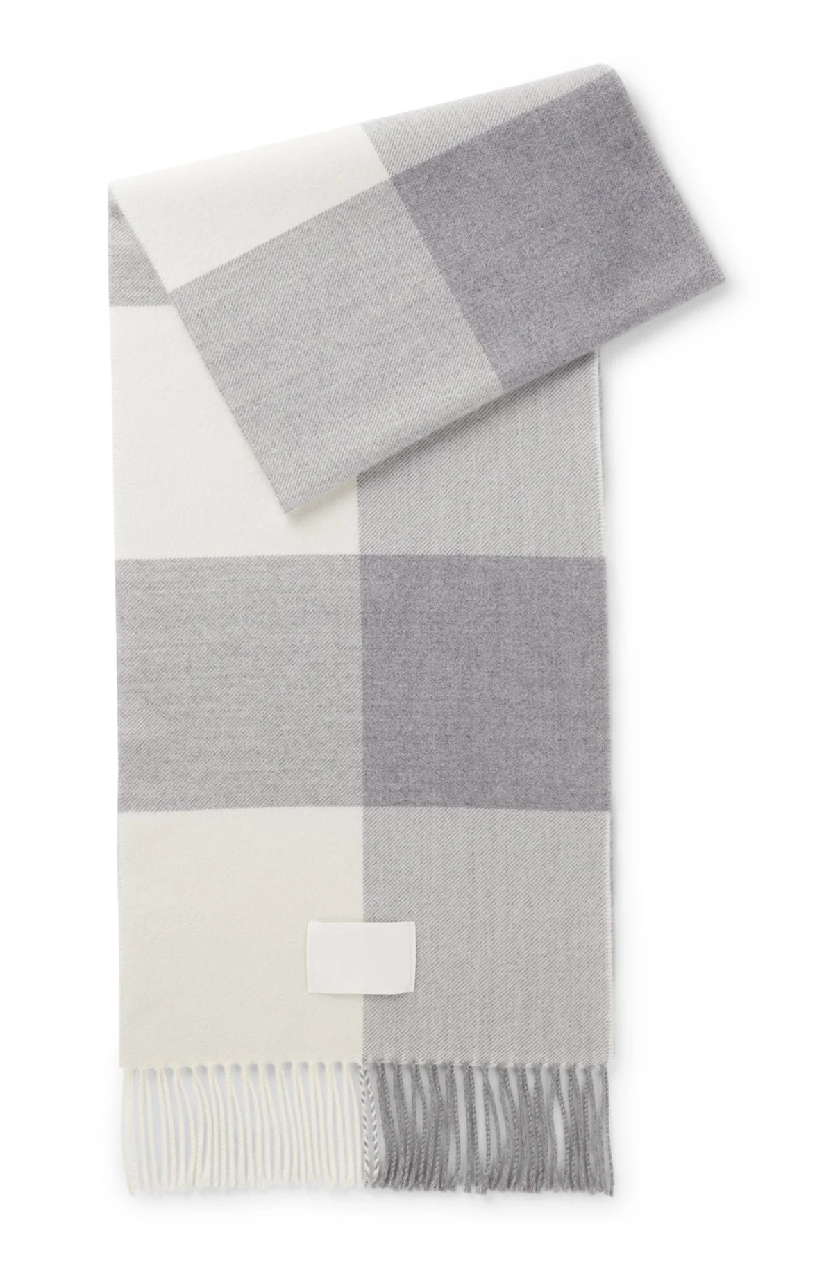FRINGED SCARF IN GLEN PLAID WOOL - 1