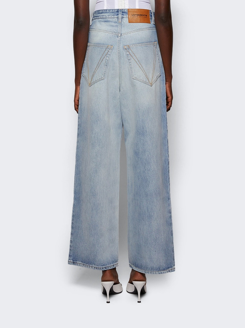 Embroidered Logo Baggy Jeans Light Blue 5