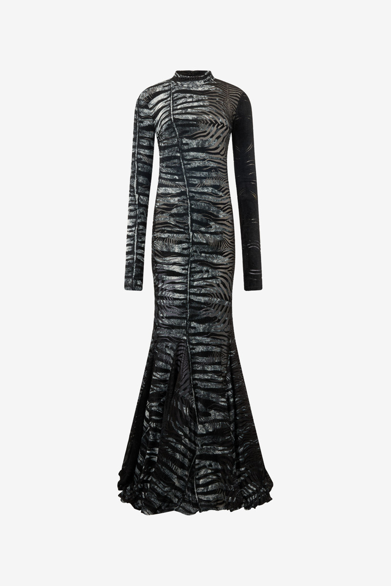 Long See-Through Dress With Zebra Pattern 1