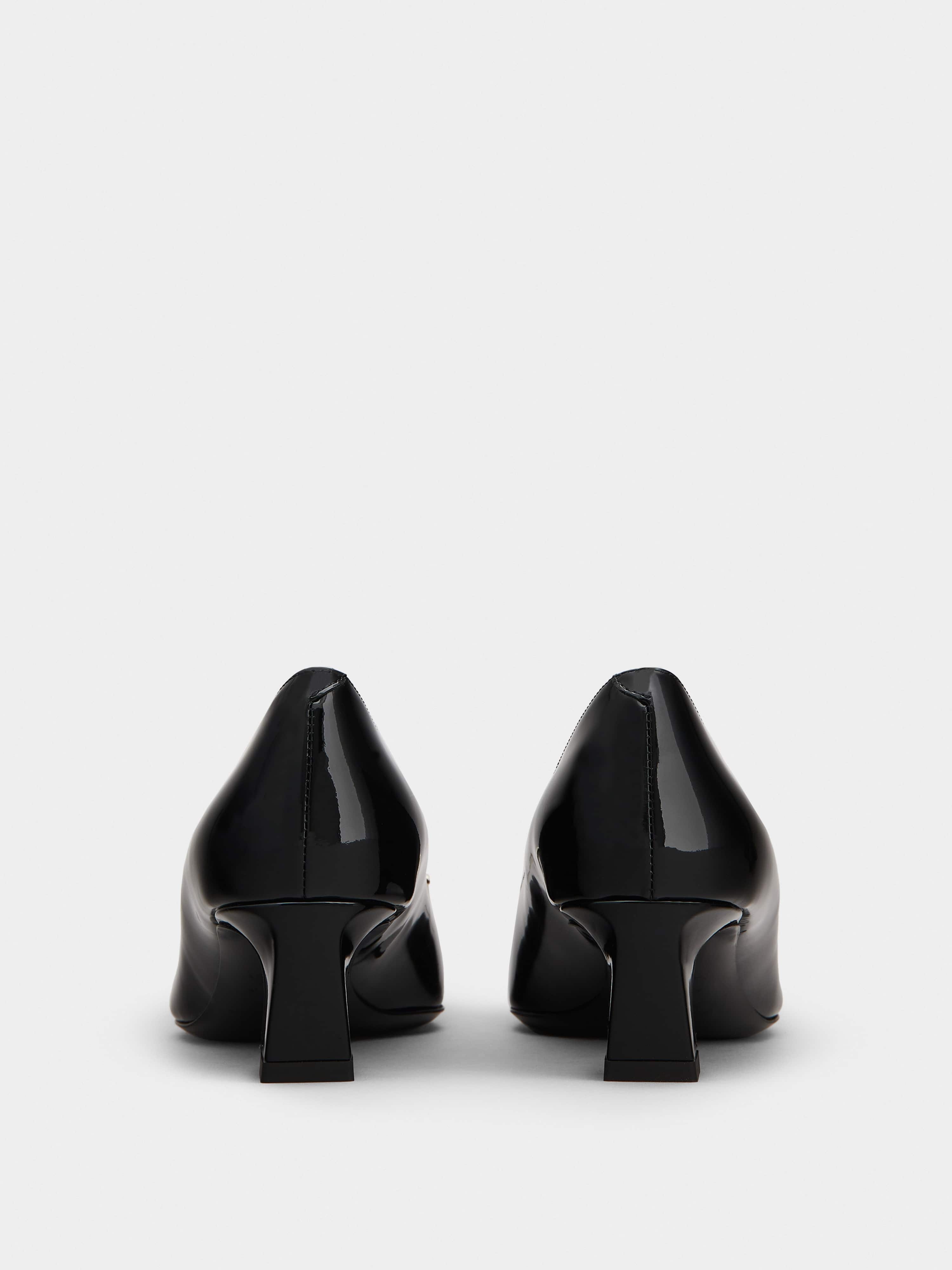 Trompette Metal Buckle Pumps in Patent Leather - 4