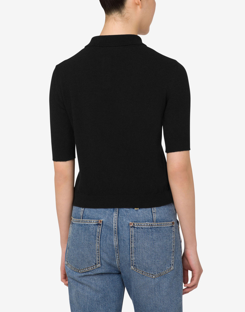 Moschino KNIT POLO SHIRT LAUREL CROWN LOGO outlook
