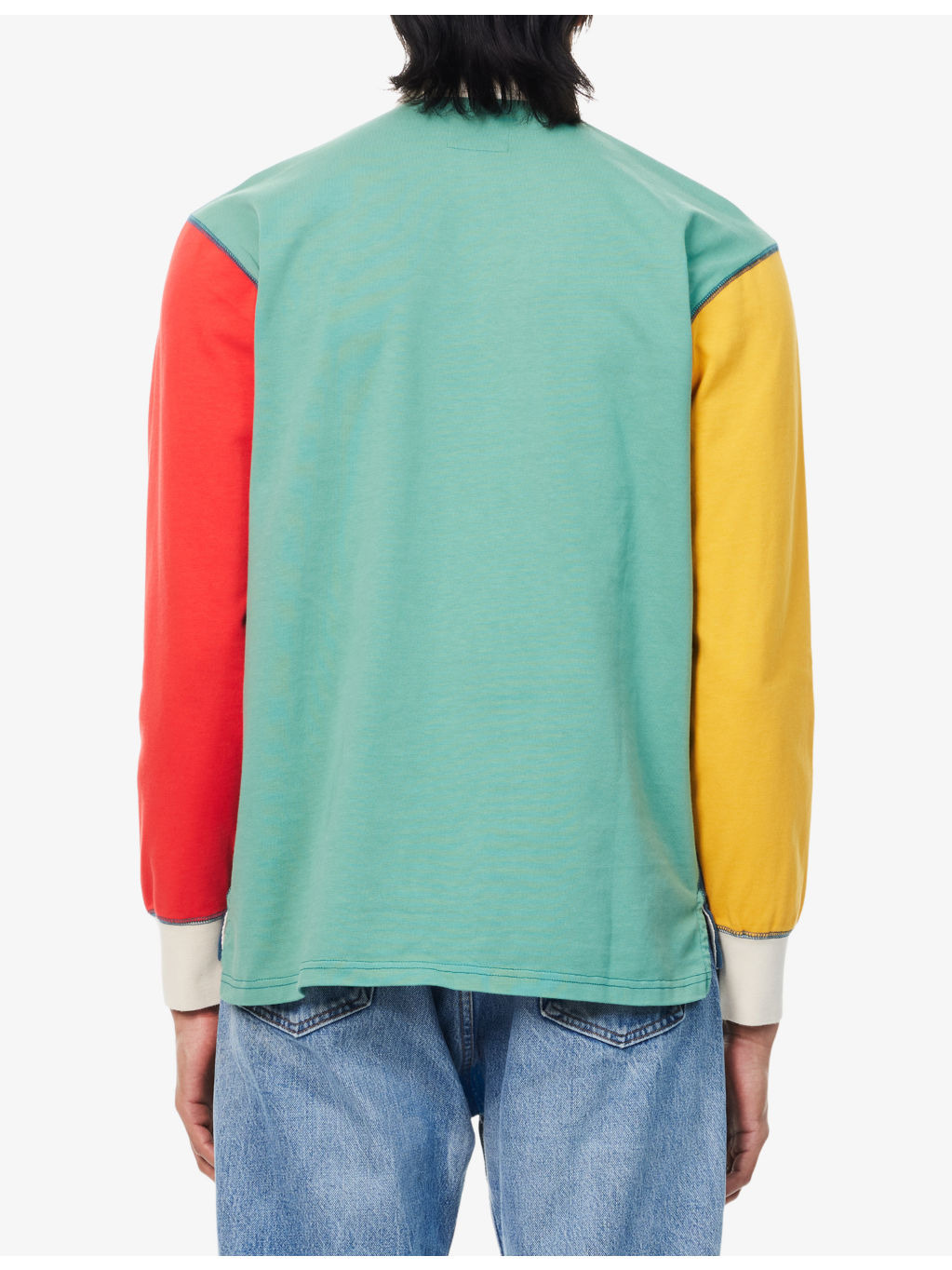 Colour-Block Classic-Collared Cotton Rugby Shirt - 4