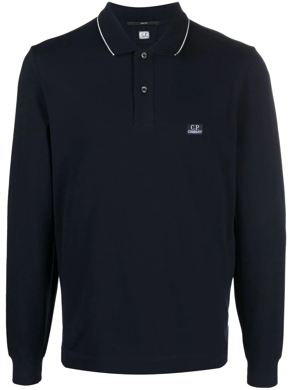 logo-patch long-sleeve polo shirt - 1