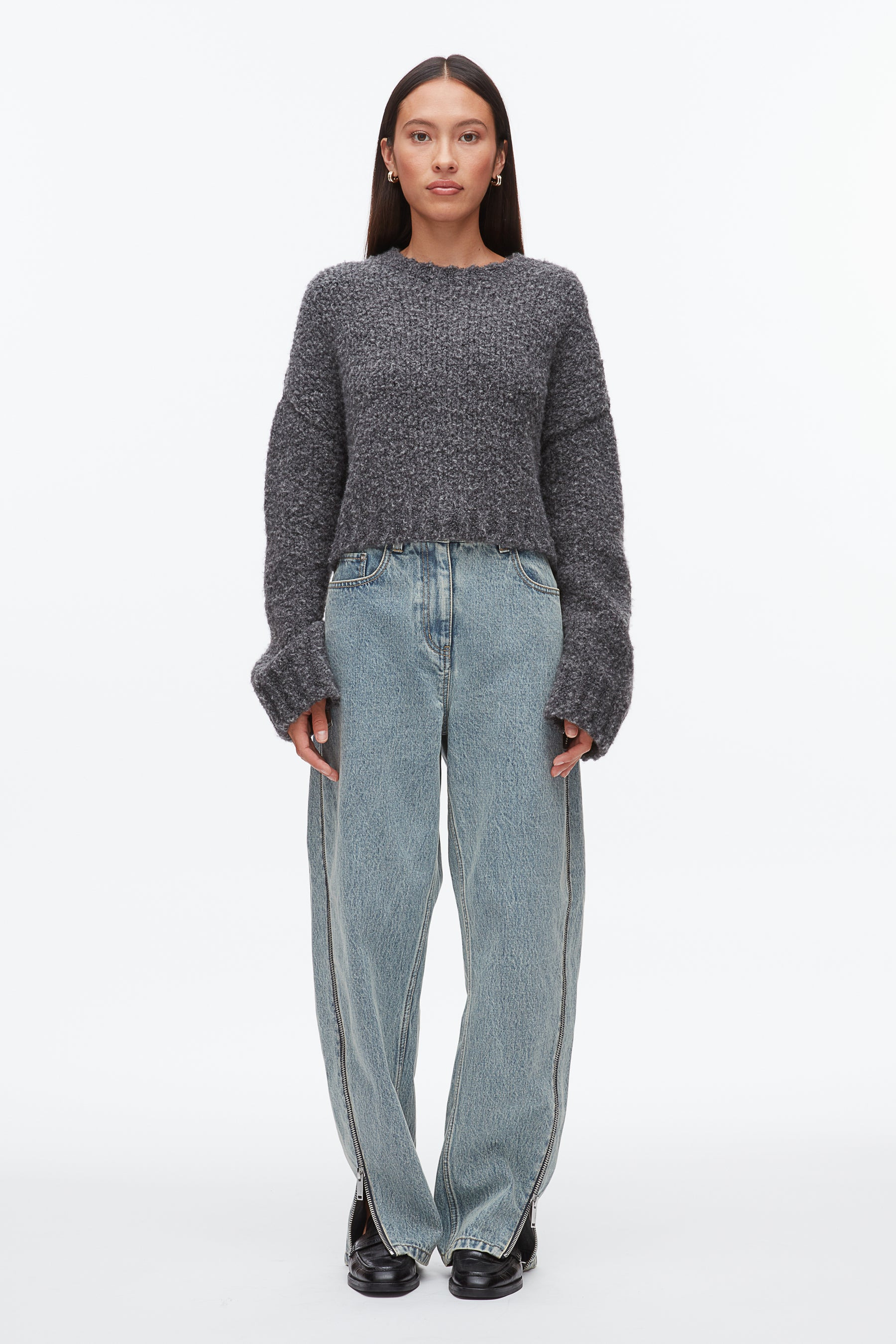 Boucle Zipper Crewneck - 2