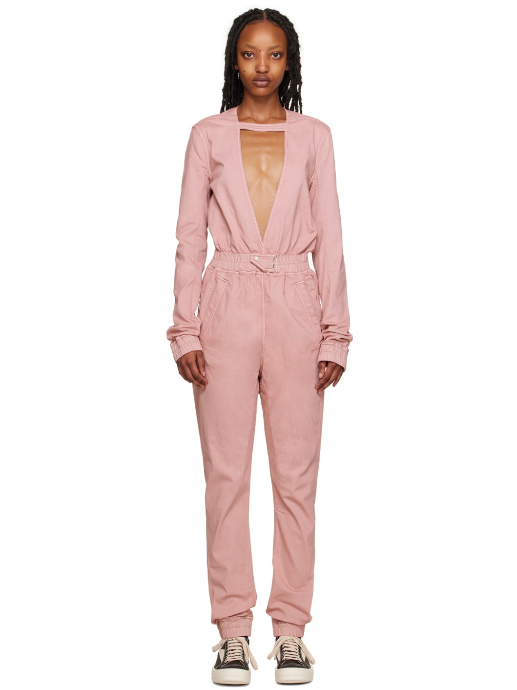 Pink Eclipse Denim Jumpsuit - 1