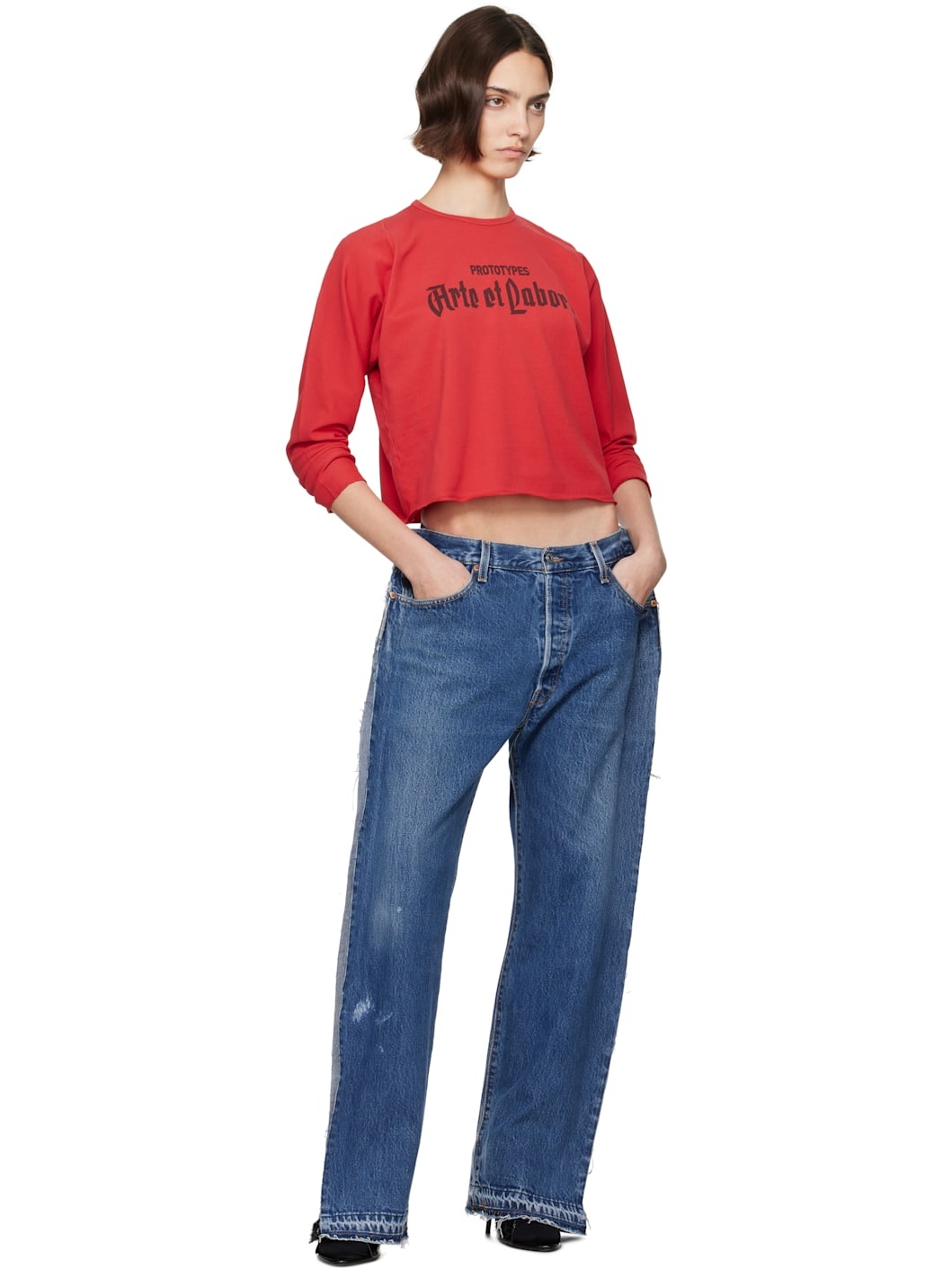 Red L.S. 'Arte et Labore' T-shirt - 4