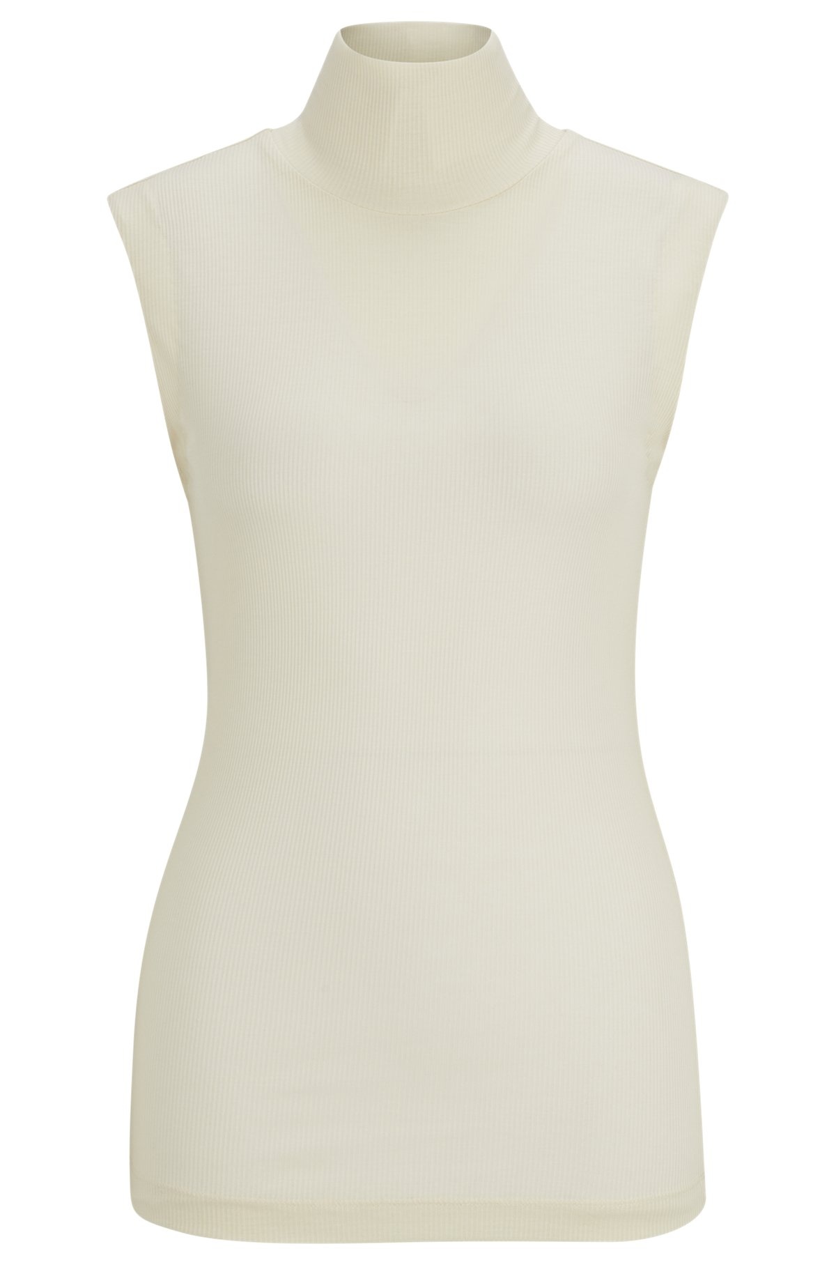 NAOMI X BOSS RIBBED SLEEVELESS ROLLNECK TOP - 1