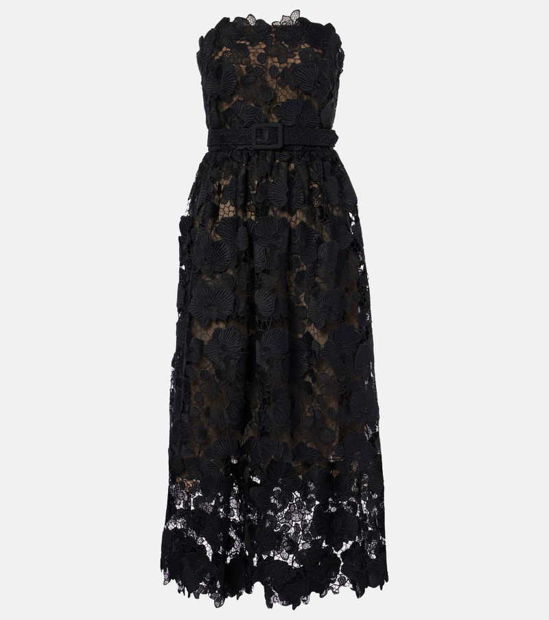 Floral lace bustier gown - 1
