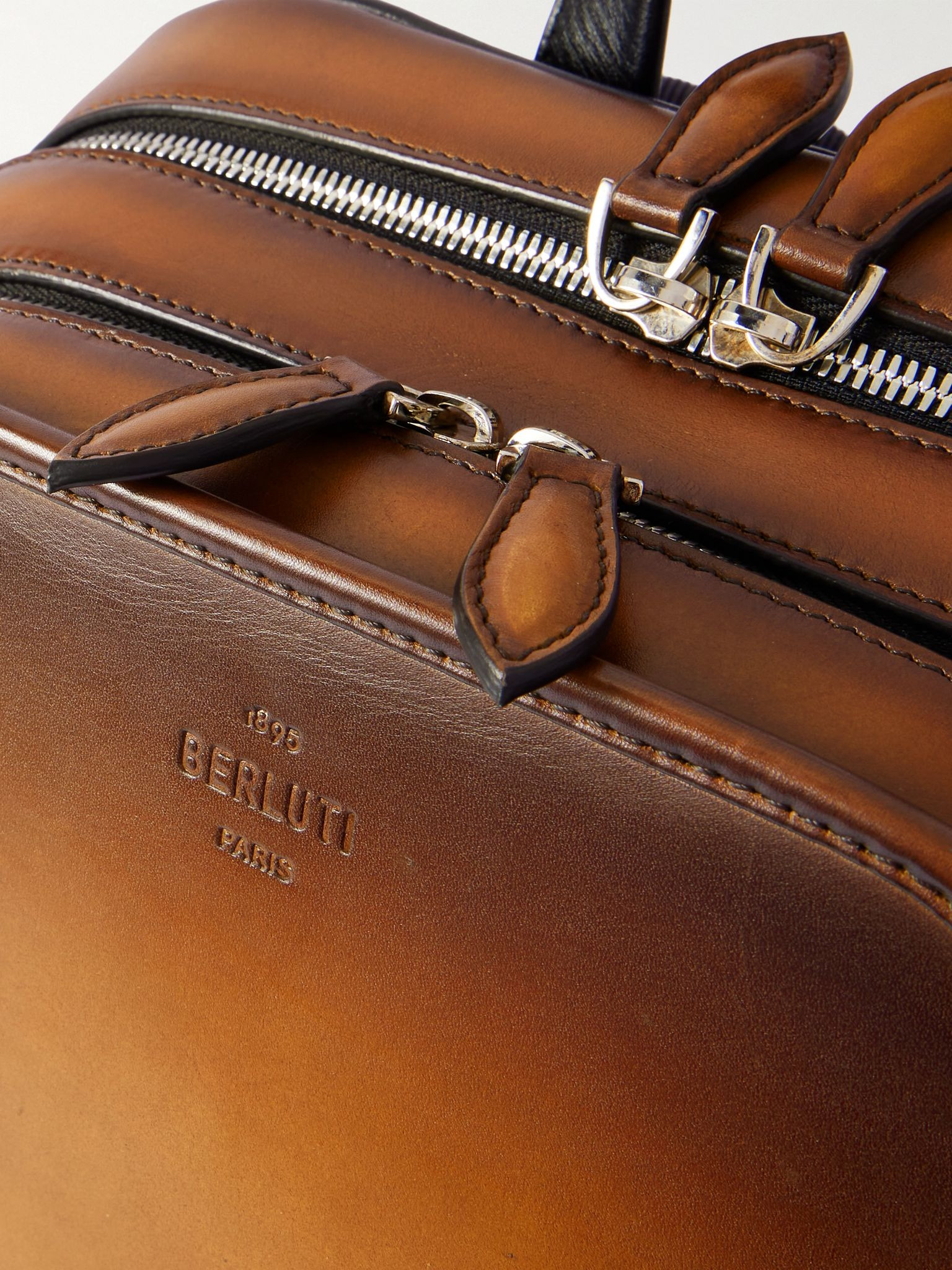 Working Day Scritto Venezia Leather and Twill Backpack Brown - 4