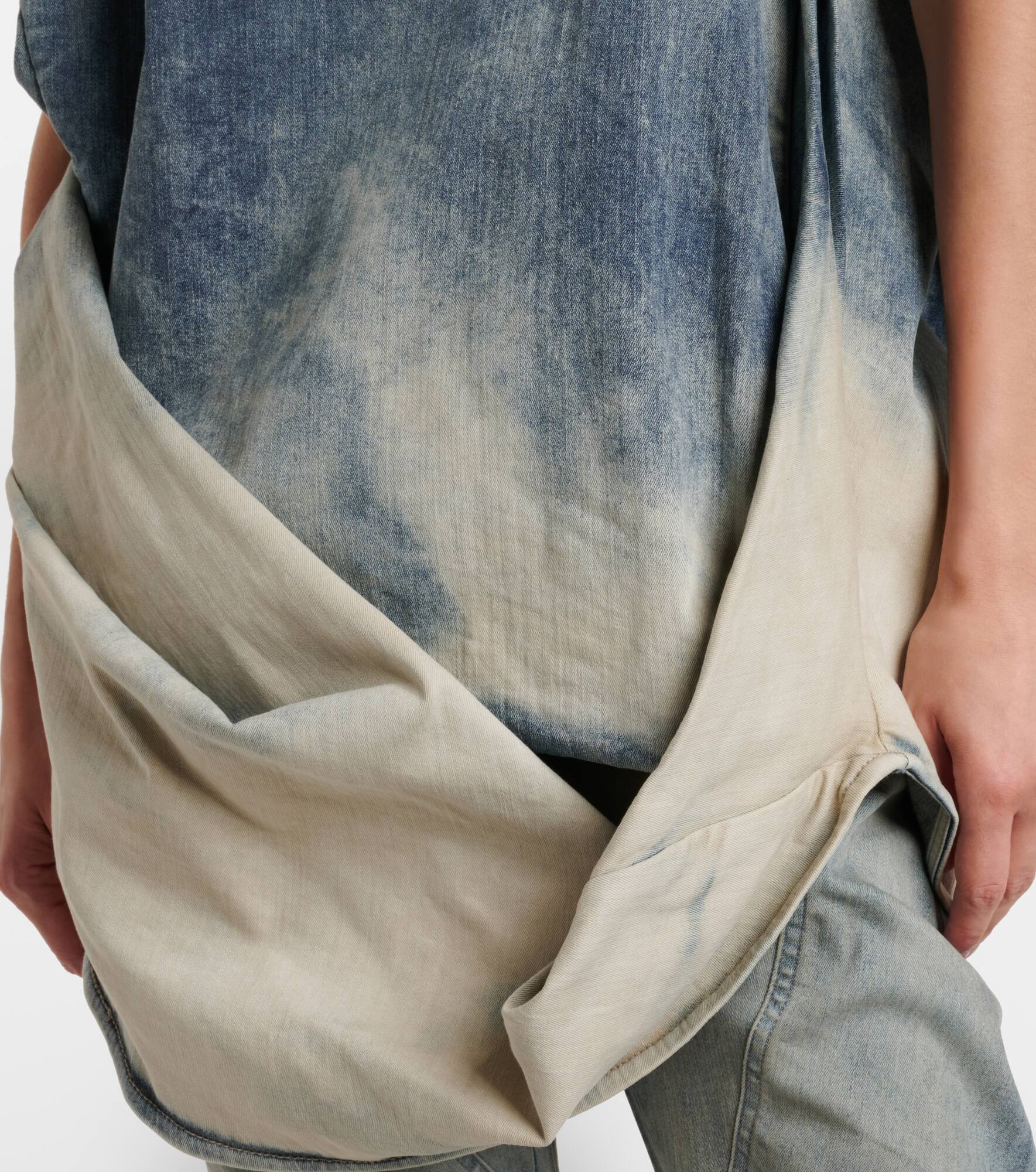 Draped denim top - 6