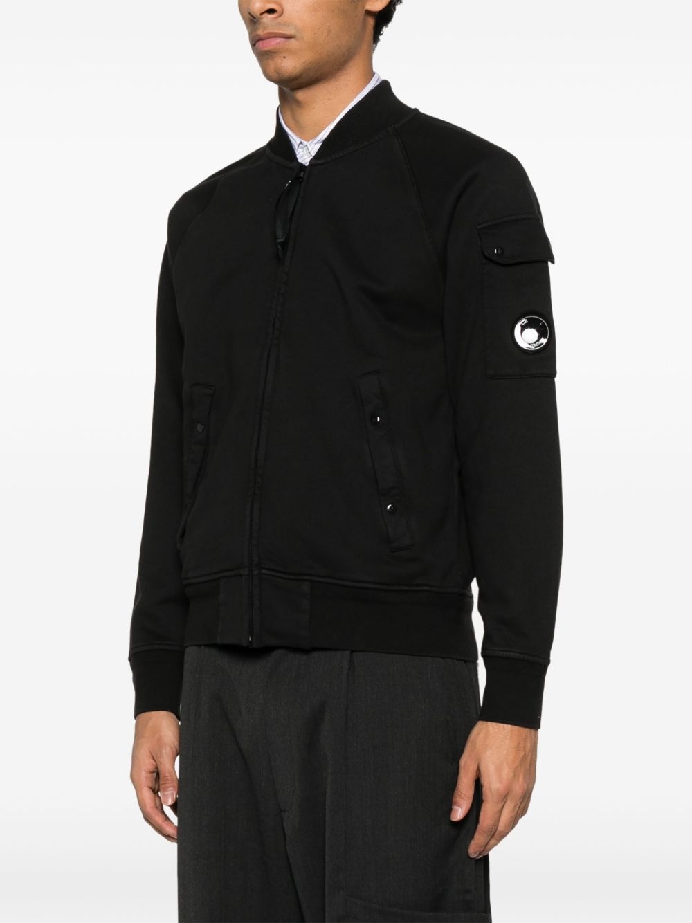 zip-up cotton sweatshirt - 3
