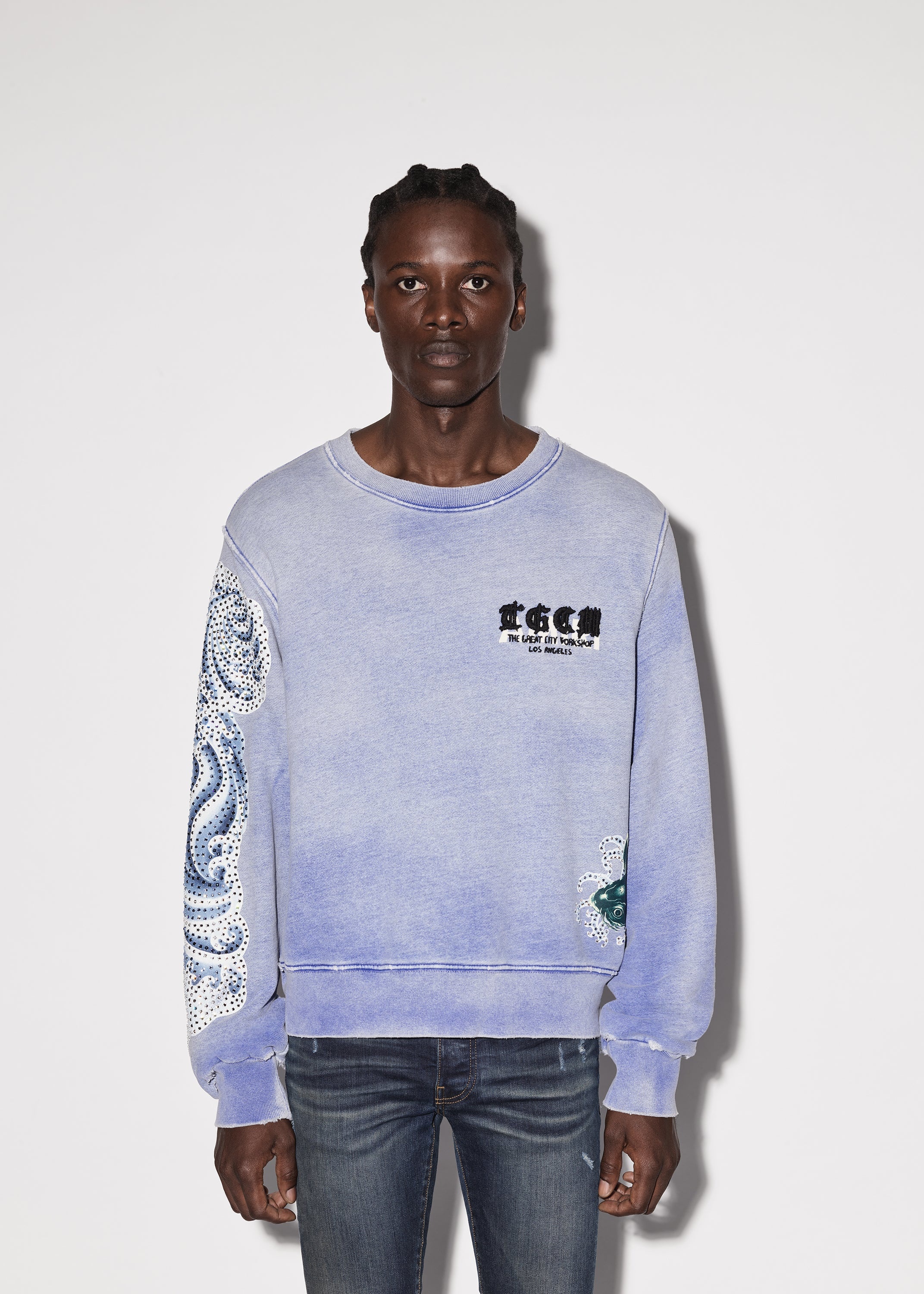 T.G.C.W. CRYSTAL KOI WAVE CREWNECK - 2