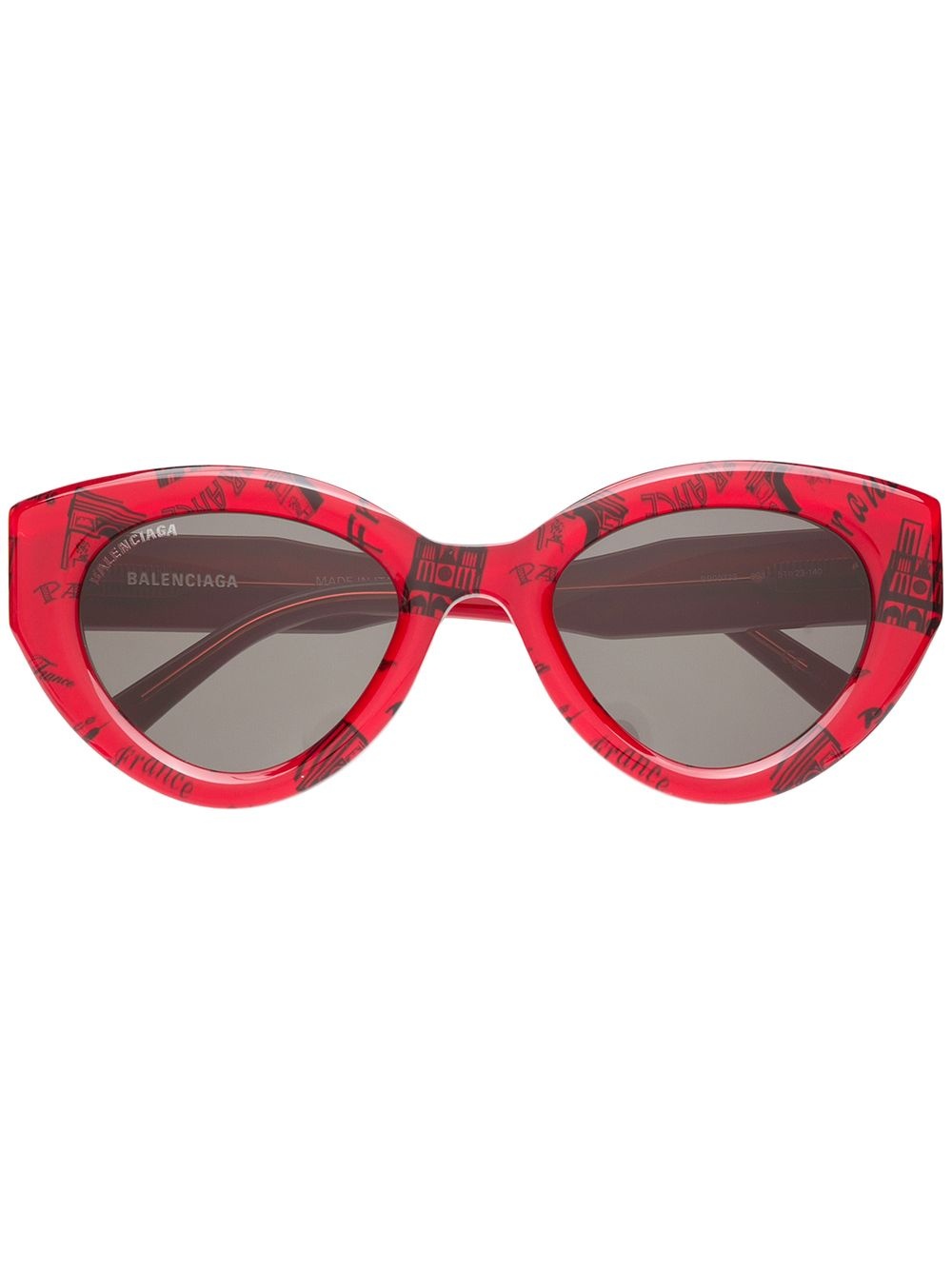 Paris print cat eye-frame sunglasses - 1