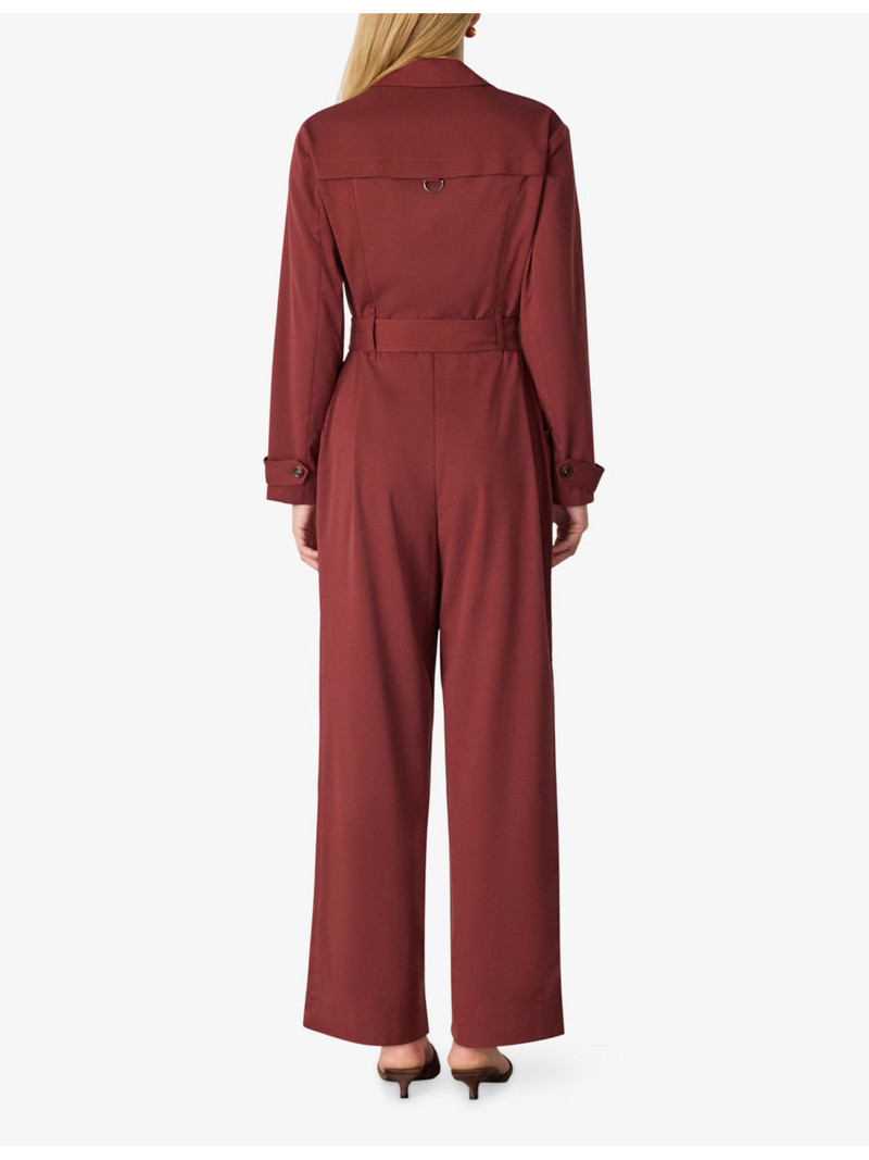 Trench-Detail Long-Sleeve Stretch-Woven Jumpsuit 3